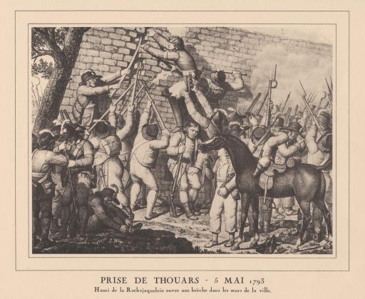 Cholet Edit. Concept Publicité Prise de Thouars, 5 mai 1793. Henri de La Rochejaquelein ouvre une brèche dans les murs de la ville.